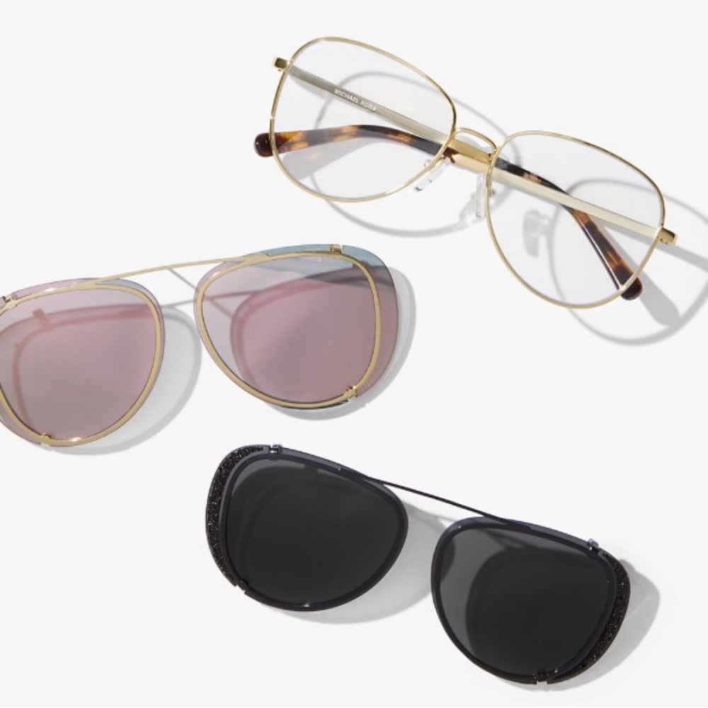 NEW Michael Kors 3-in-1 Sicily 56mm Pilot Optical Frames & Sunglasses